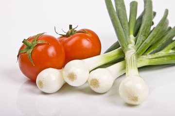 spring onion and tomato