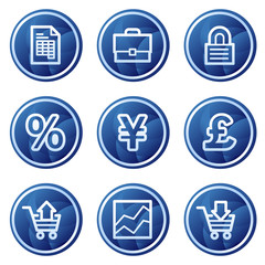 E-business web icons, blue circle buttons series