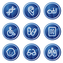 Medicine web icons set 2, blue circle buttons series