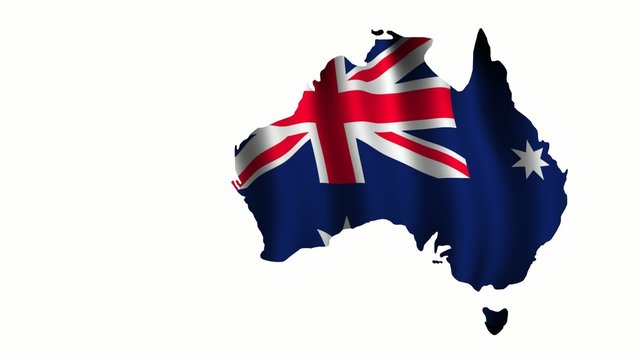 Australia Flag as the territory Map
