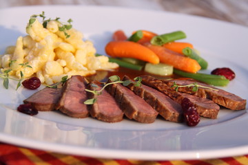Entenbrust mit Spätzle