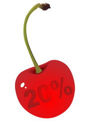twenty percent discount on fruit vector illustration