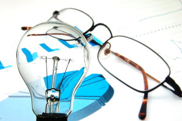 bulb with business background