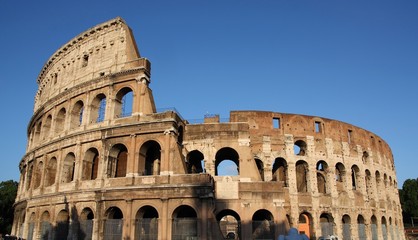 Fototapeta na wymiar Famous Colosseum in Rome (Flavian Amphitheatre), Italy.