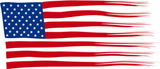 USA wavy flag isolated on white background