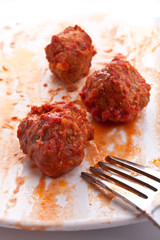 three tomato meatballs