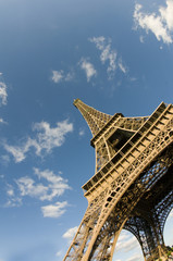 Fototapeta premium eiffel tower base with angle view