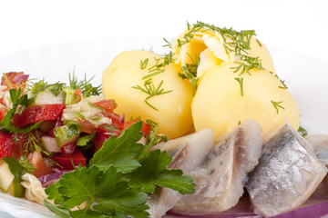 Herring with vegetables