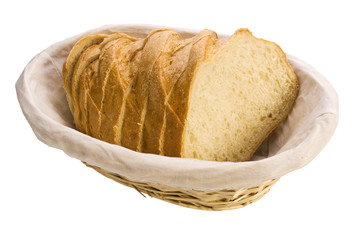 weissbrot im korb isoliert