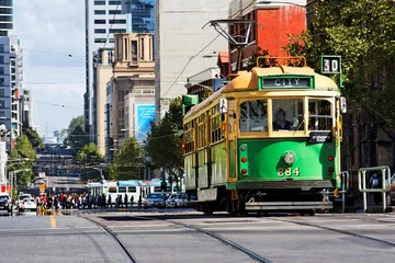 Fototapeten Strassenbahn in Melbourne © fotobeam