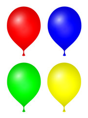 Lot de 4 ballons colorés