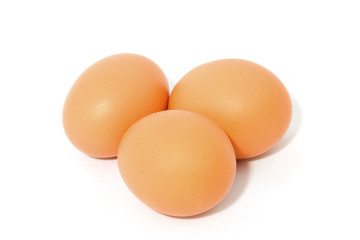 Eggs isolated on white background