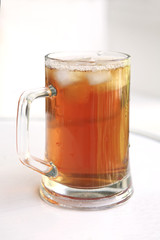 apple juice inside big glass