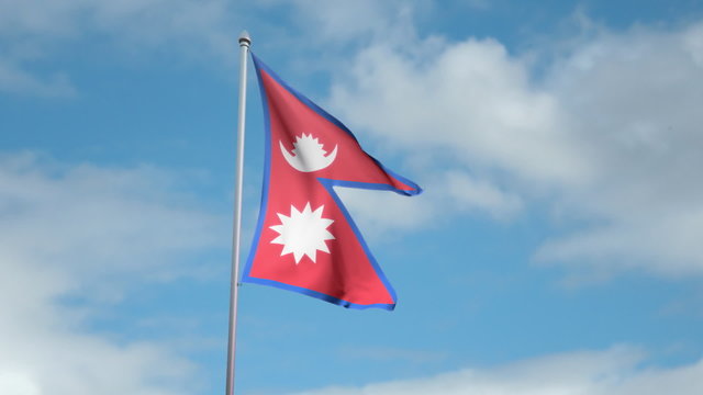 HD 1080p flag of Nepal. Seamless loop.