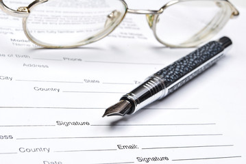 Business Contract and pen close up