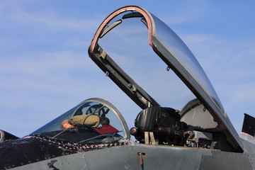 MiG-29 fighter jet cockpit - obrazy, fototapety, plakaty