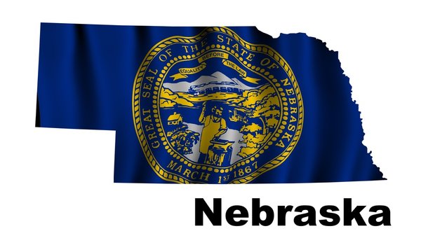 Nebraska Flag as the territory Map