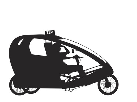 vector silhouette of bicycle rickshaw