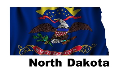 North Dakota Flag as the territory Map