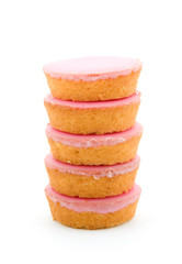 Pink cookies isolated on white background