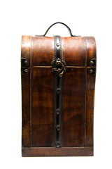 Wooden box isolated on white background