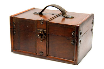 Wooden box isolated on white background