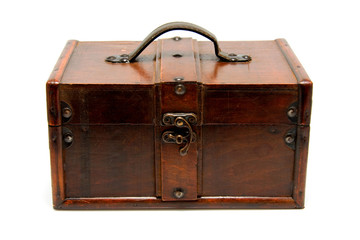 Wooden box isolated on white background