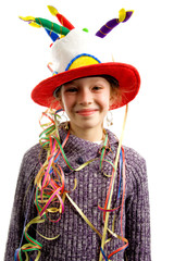 Birthday girl isolated on white background