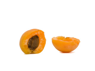 ripe apricot on white background, isolated