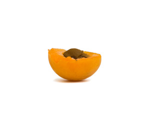 ripe apricot on white background, isolated