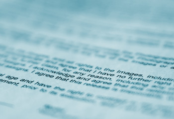 Macro shot of a printed text