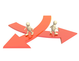 Concept - different direction in business