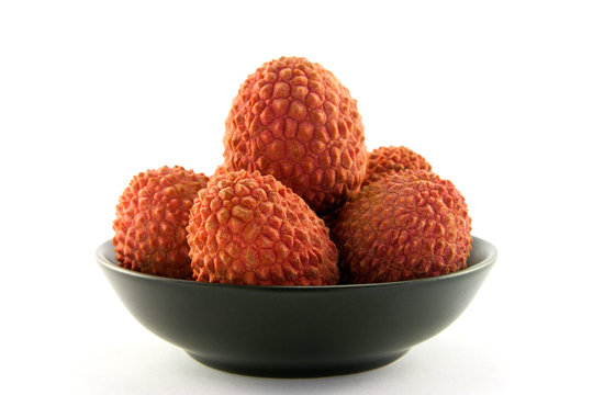 Lychee in a Black Dish