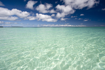 Blue sky with turquoise water
