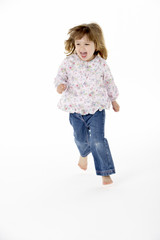 Young Girl Running In Studio