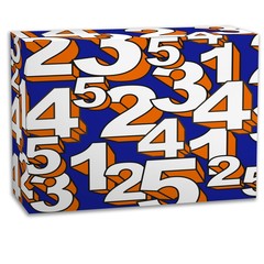 3d render boxes printing with numbers on a white background