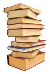 pile old books