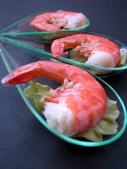 Prawns with salad appetizers