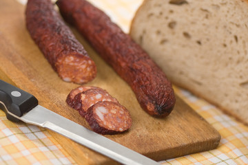 cut sausages