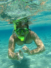 women snorkelling