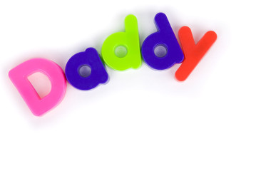 Daddy colourful lettering