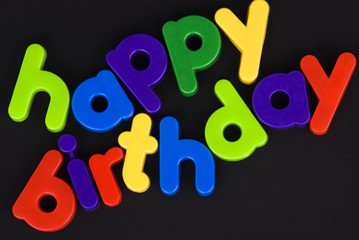 Happy Birthday colourful lettering