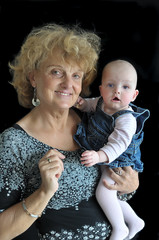 grandmother with newborn baby - 14844170