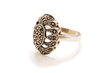 Silver ring isolated on the white background