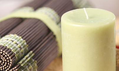 Green Candle and Place Mats