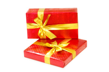 Gift boxes isolated on the white background