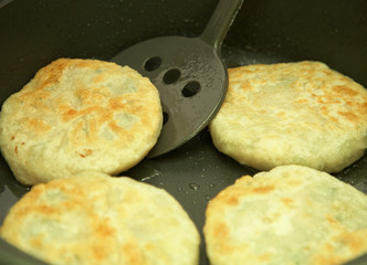 scones in pan