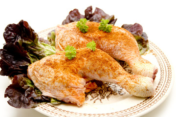 Hähnchen auf Teller