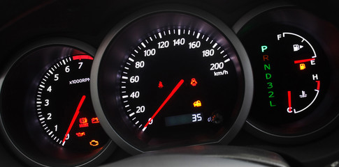 Illuminated Car Dashboard
