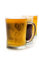 cold beer on white background